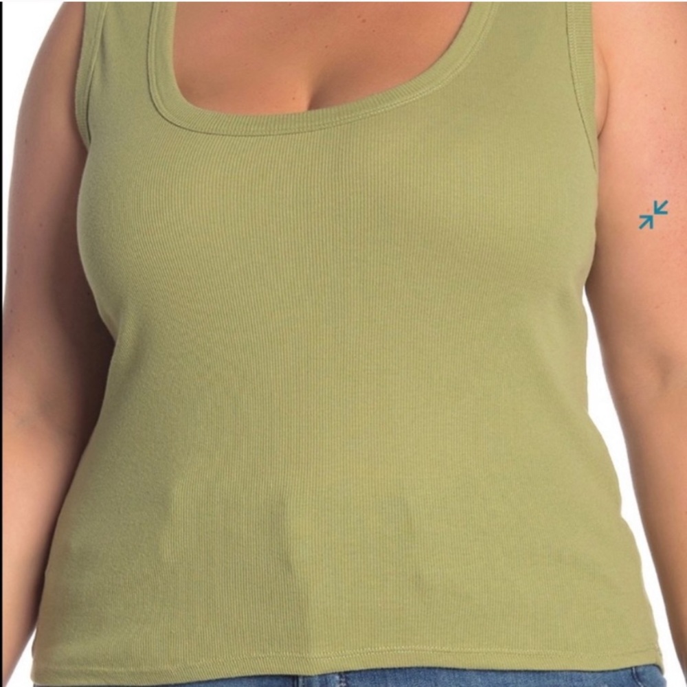 BP NWOT Green Scoop Neck Ribbed Tank Top